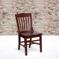 Flash Furniture Hercules Series Mahogany Finished School House Back Wooden Restaurant Chair XU-DG-W0006-MAH-GG